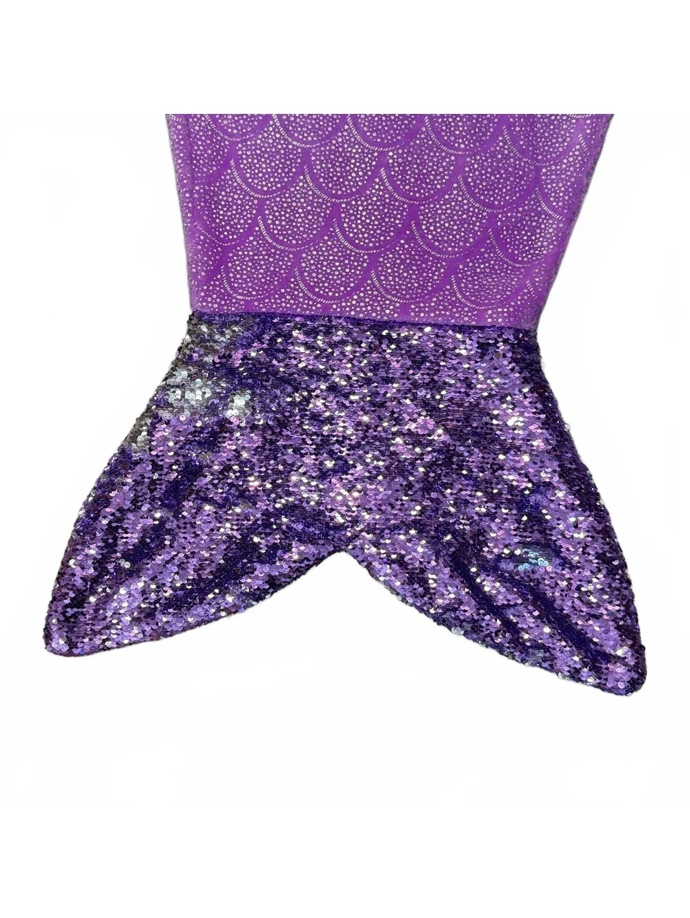Purple Ombre Mermaid Tail Blanket with Sequined Fin
